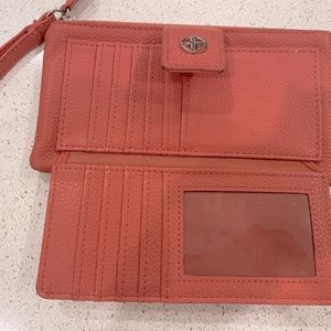 Pink Leather Wristlet